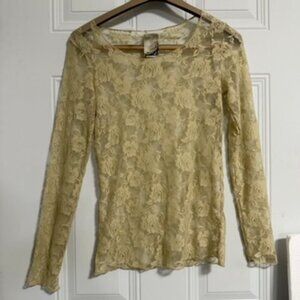 Truly Yours Lace Top Cream Long‎ Sleeve Chic Glam